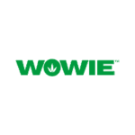 The image displays the word "WOWIE" in bold green letters. The "O" in "WOWIE" contains a subtle leaf design, emphasizing a natural or eco-friendly theme, ideal for an innovative marketing agency.