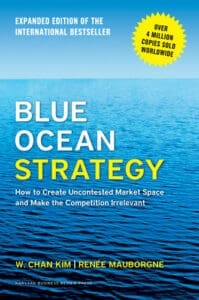 Blue Ocean Strategy book cover with ocean background