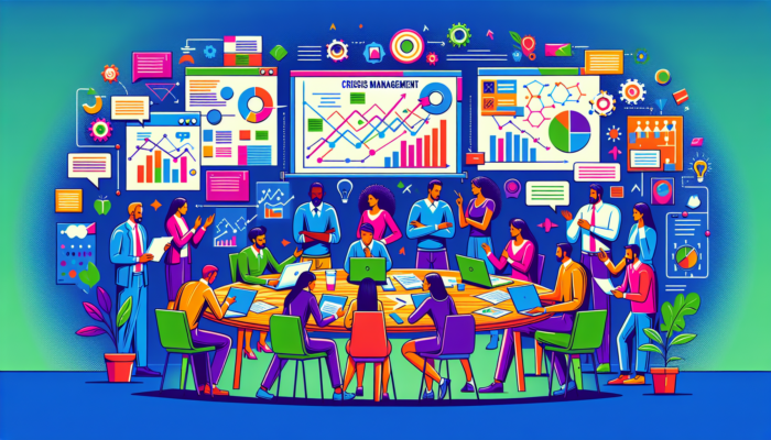 Colorful business meeting and data analysis illustration