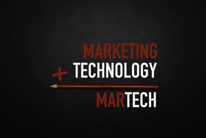 Marketing plus technology equals MarTech concept