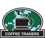 Burman Coffee Traders logo with steaming cup on globe