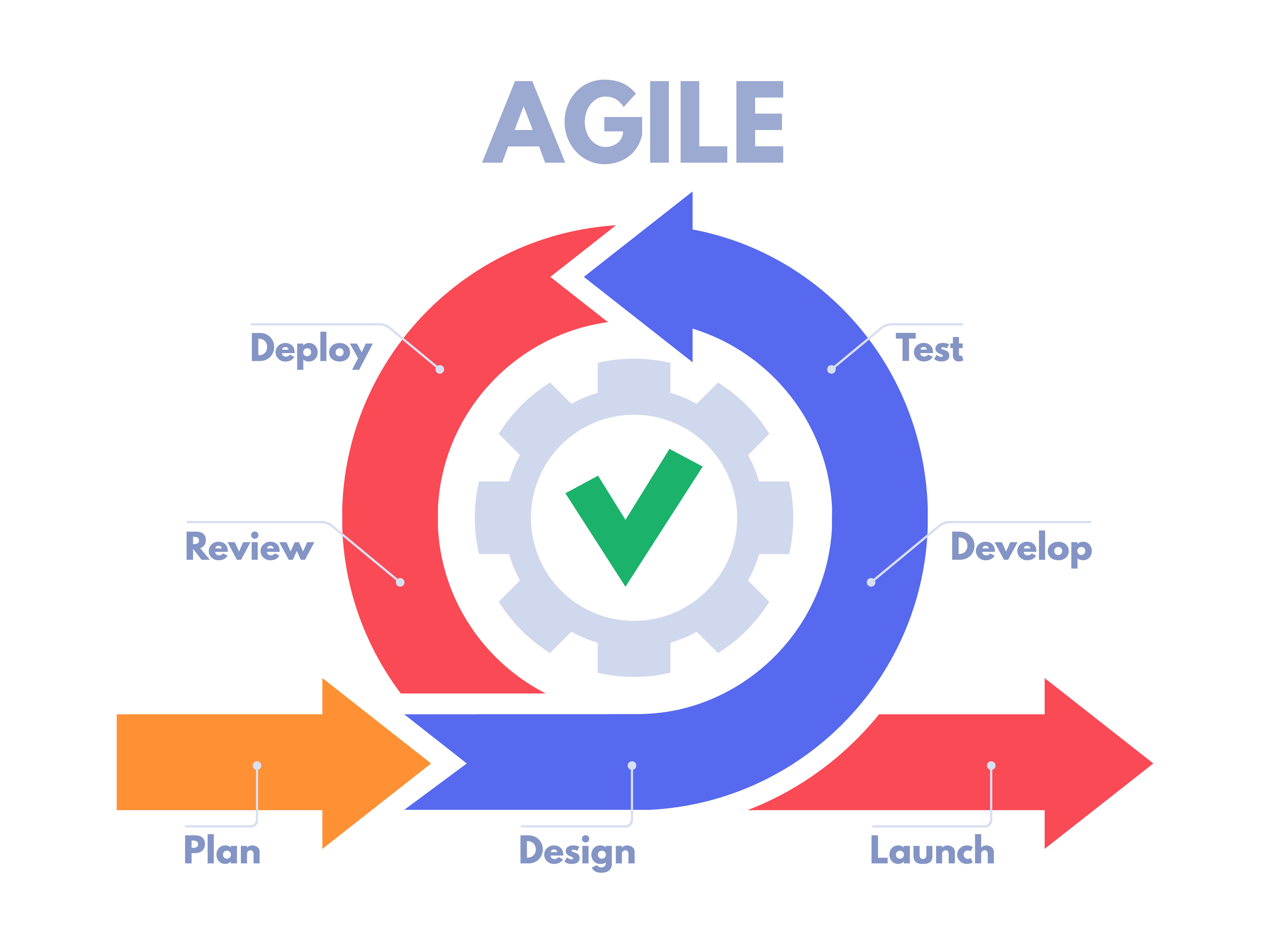 Agile methodology cycle infographic