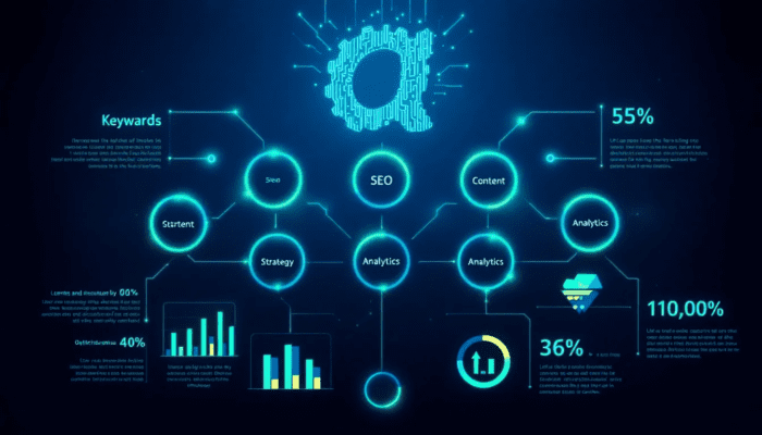 Optimizing content with relevant keywords for SEO.