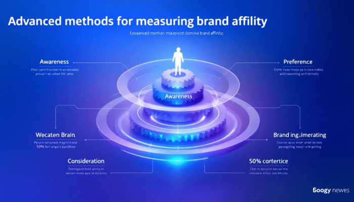 A diagram showing advanced methods for measuring brand affinity.