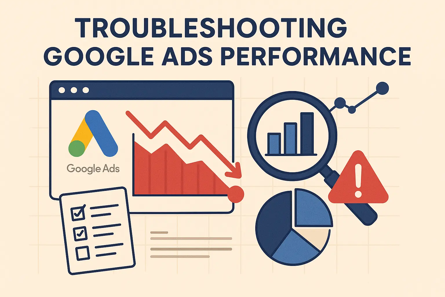 Google Ads troubleshooting tips with charts and tools