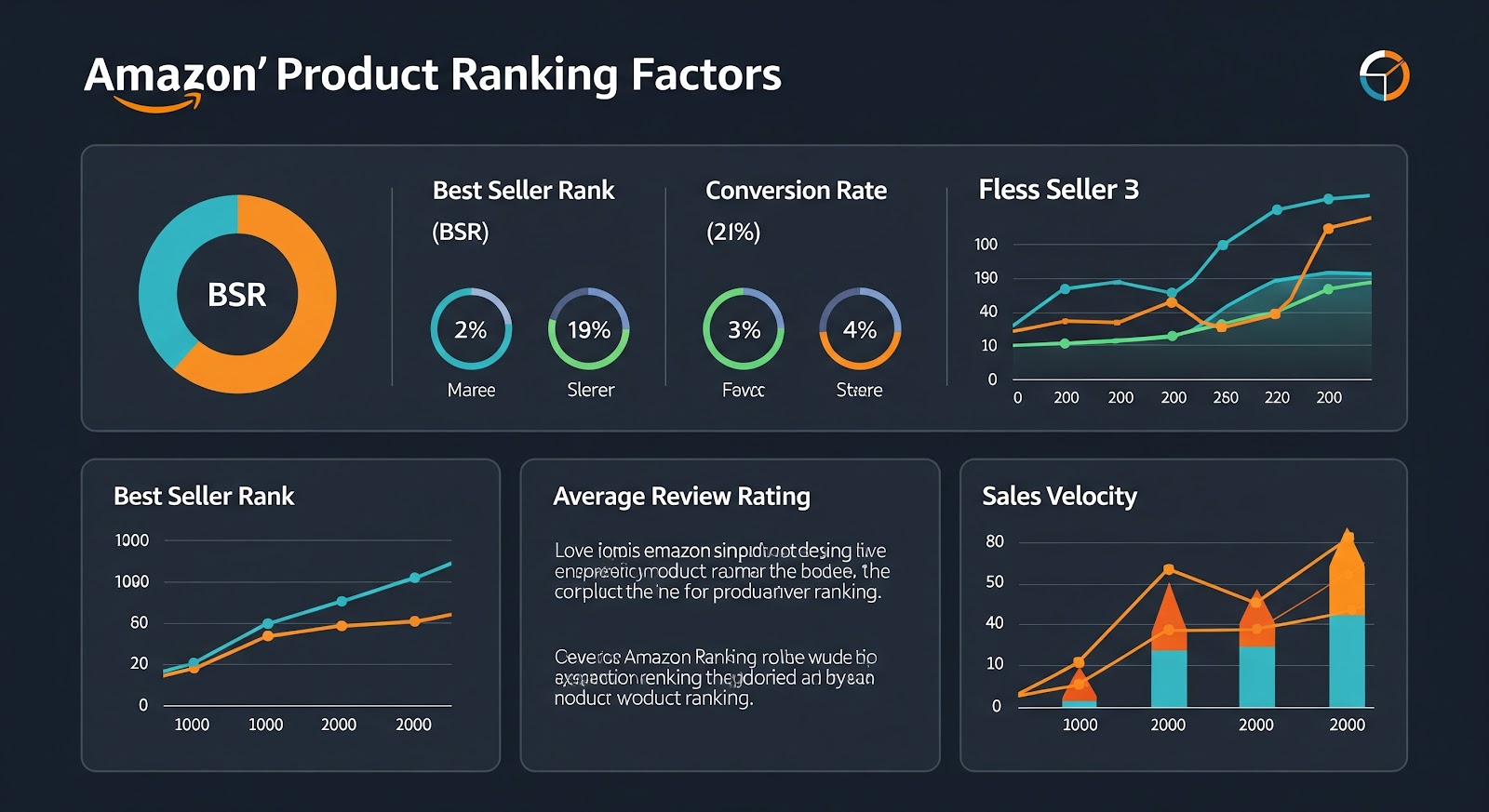Amazon product ranking factors chart and graphs.