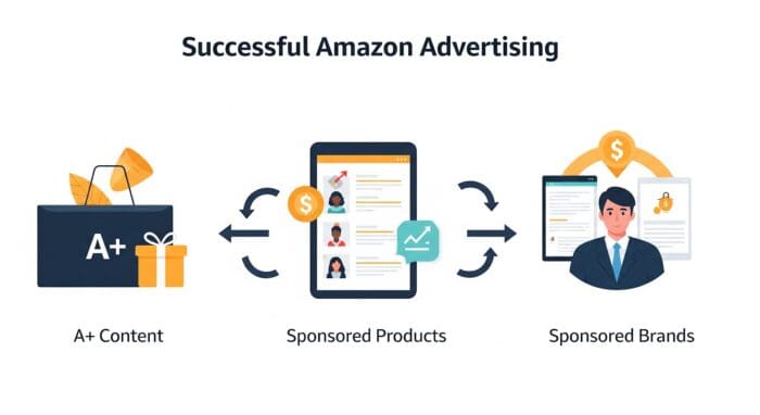 Successful Amazon Advertising: A+ Content, Sponsored Products, Brands
